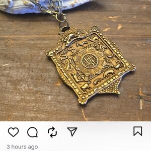 Ornate Gold Pendant - Home Accent